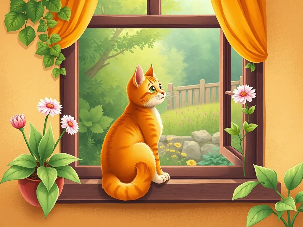Whiskers and the Garden Visitor