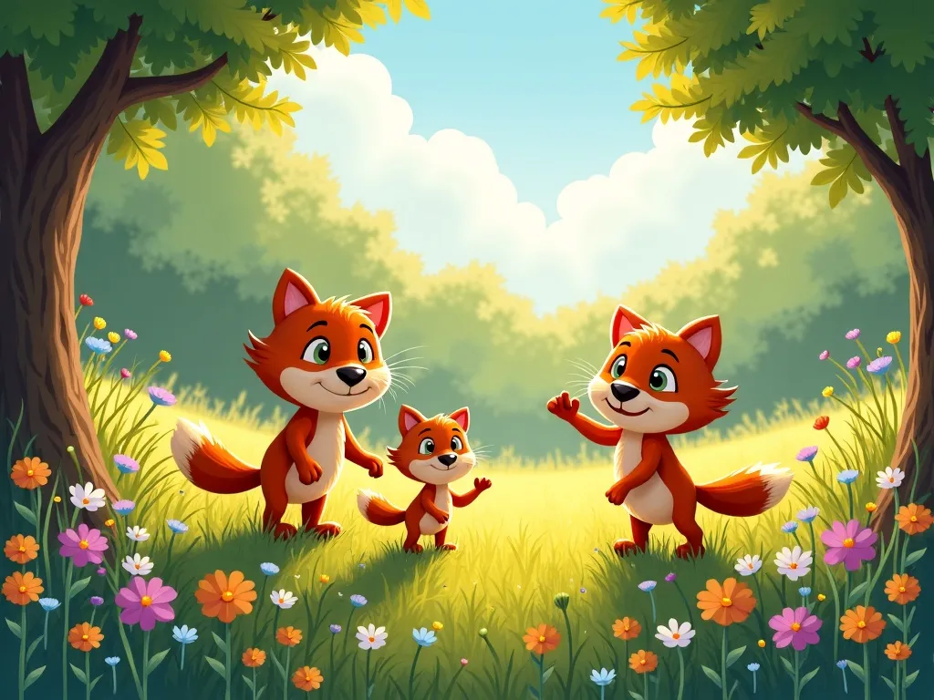 Whiskers and the Hidden Forest Friends - Scene 4 illustration