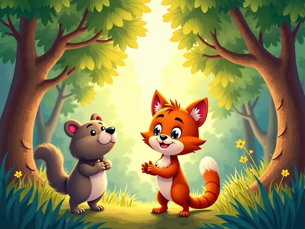 Whiskers and the Hidden Forest Friends - Scene 5 illustration