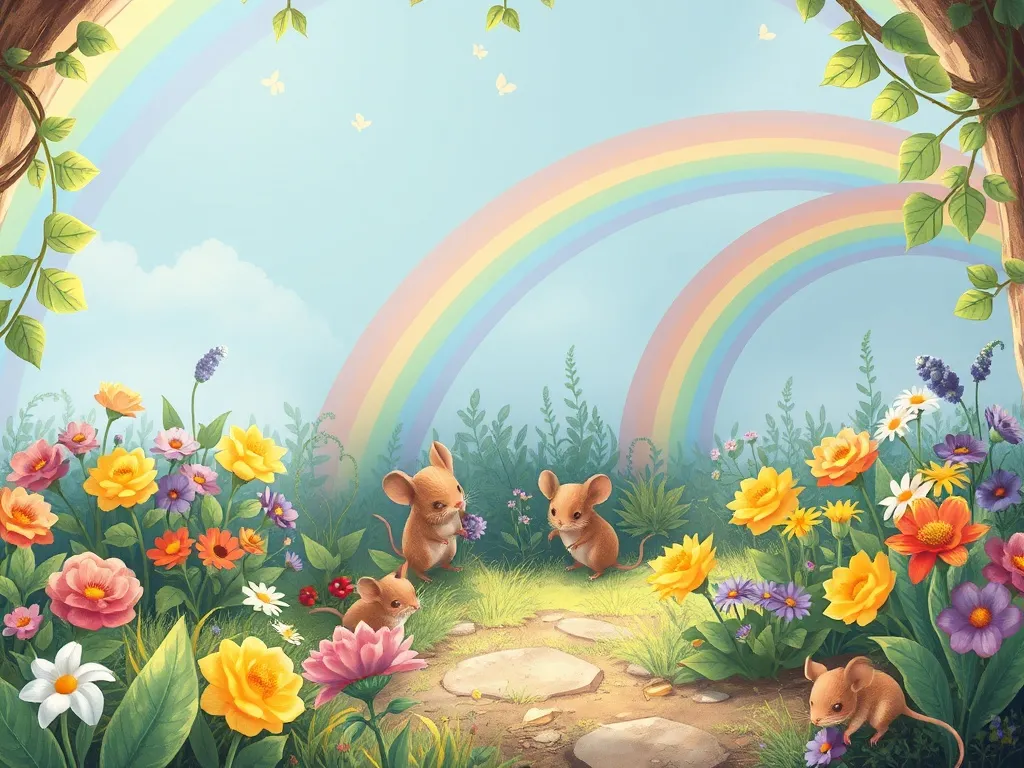 Whiskers and the Prairie Garden Friends - Hidden rainbow garden with mice tending flowers