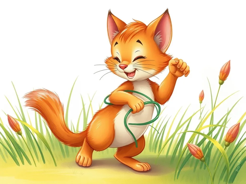 Whiskers' Wildflower Waltz - Whiskers tangled in grass while attempting to dance